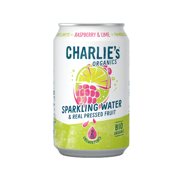 Charlie's Organics | Sparkling Water Raspberry&Lime Bio | 12 x 33 cl