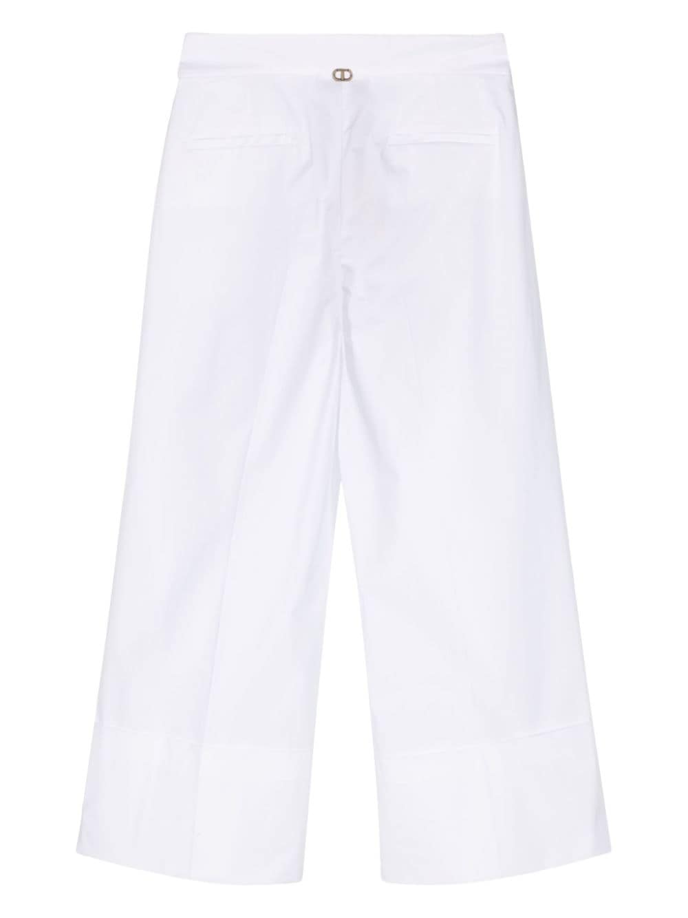 TWINSET Cropped broek van popeline - Wit