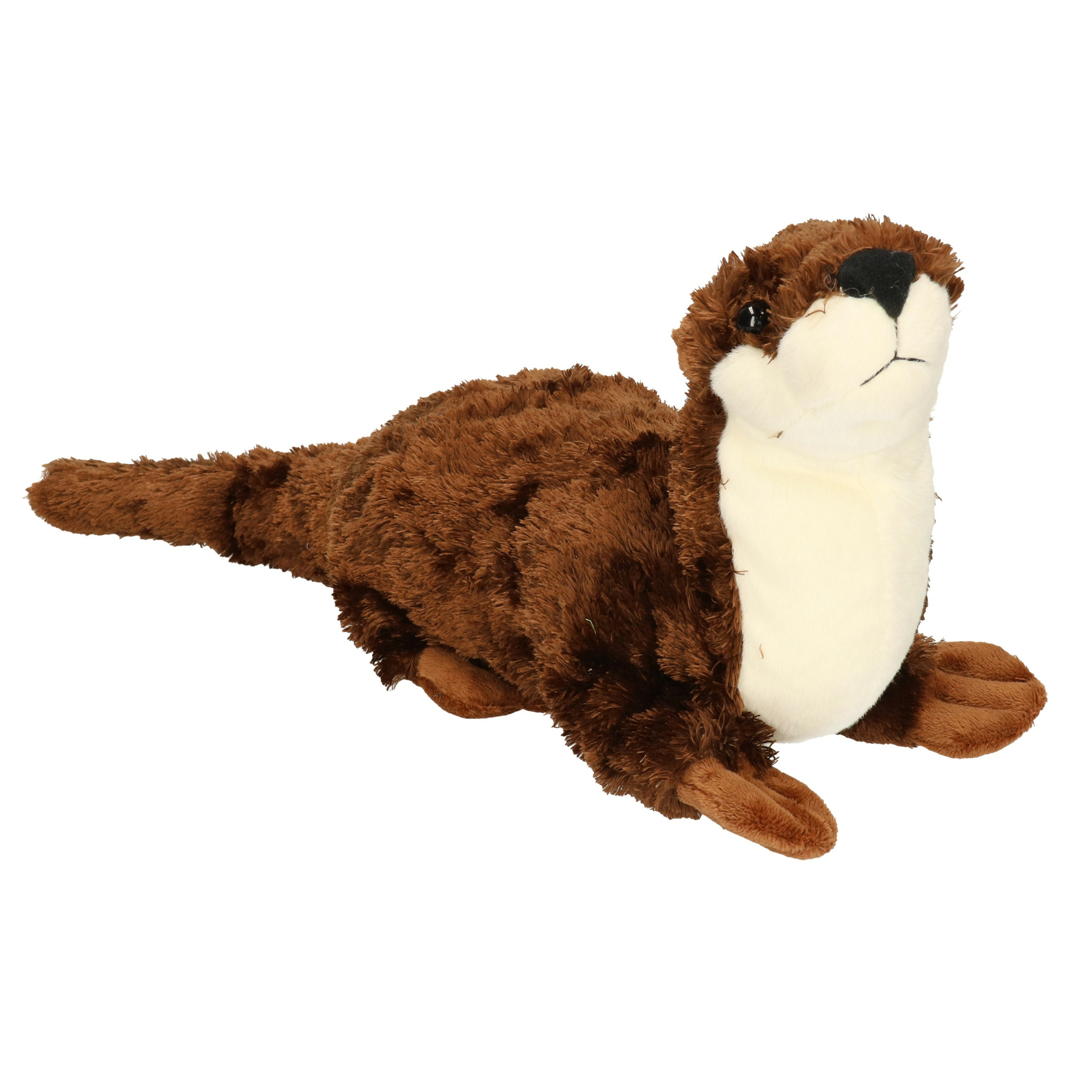 Uni Toys Knuffeldier Otter - zachte pluche stof - bruin - 26 cm - dieren speelgoed -