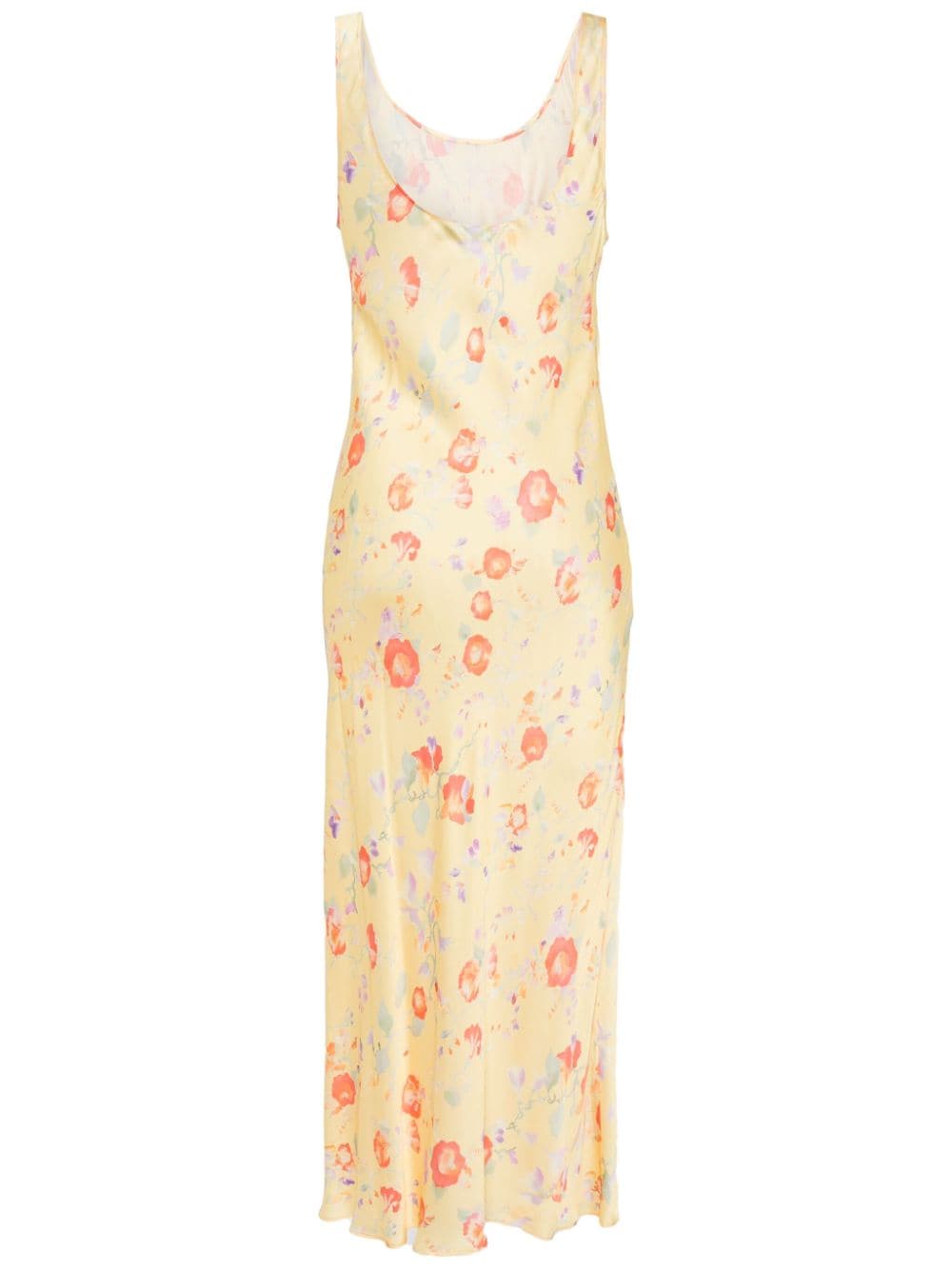 Rixo Bondi floral-print midi dress - Geel