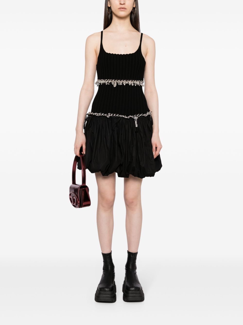 Chopova Lowena Flip mini-jurk met afneembaar vlak - Zwart
