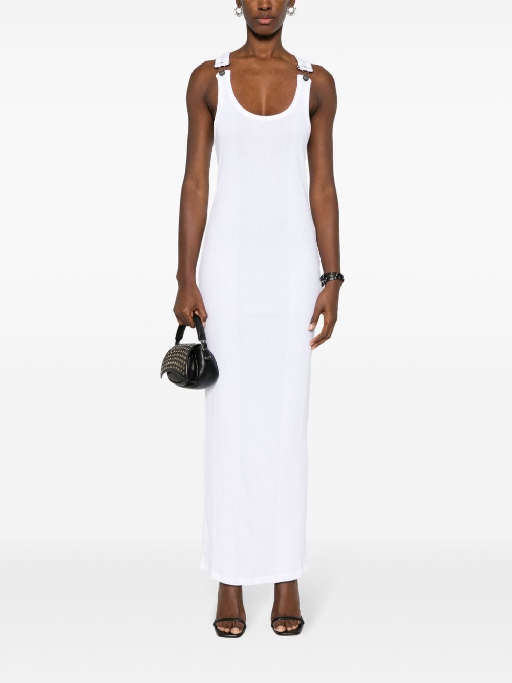 Jean Paul Gaultier chunky-ribbed maxi dress - Wit