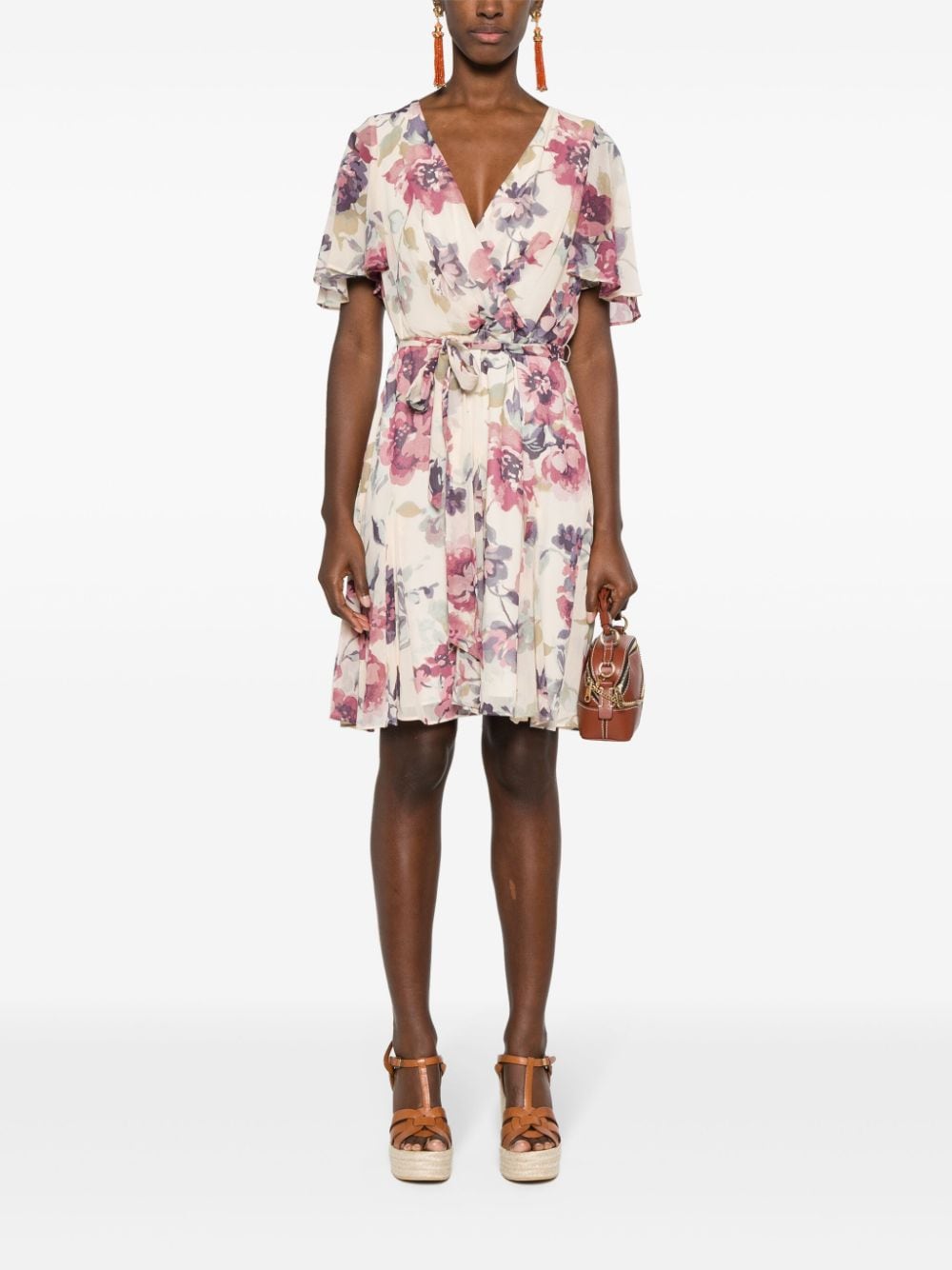 Lauren Ralph Lauren floral-print wrap dress - Beige