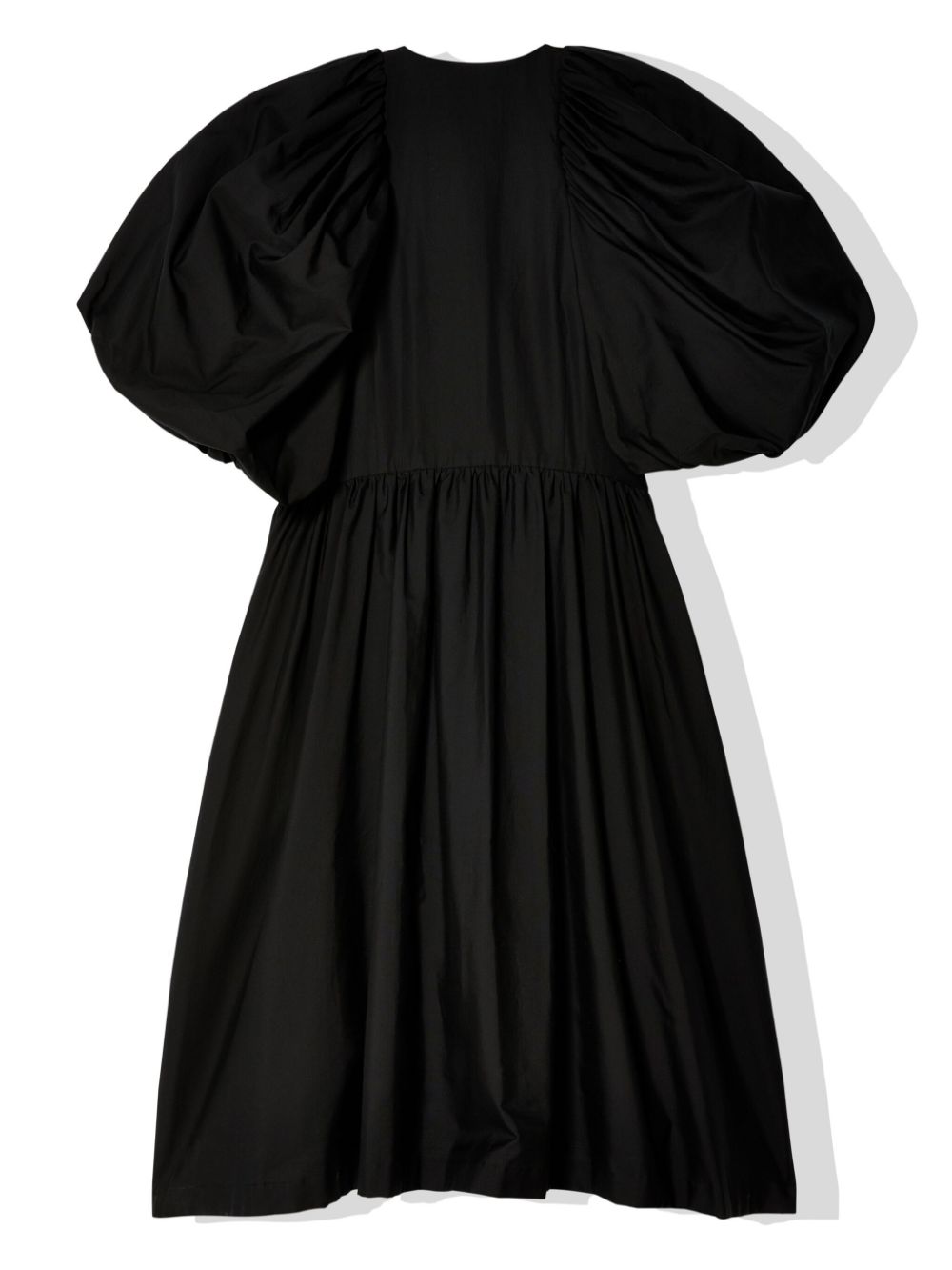 Noir Kei Ninomiya Geplooide jurk met pofmouwen - Zwart