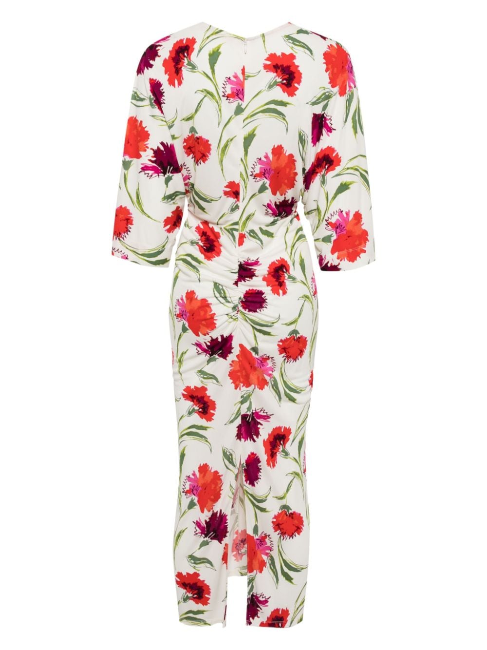 DVF Diane von Furstenberg Valerie floral-print midi dress - Wit