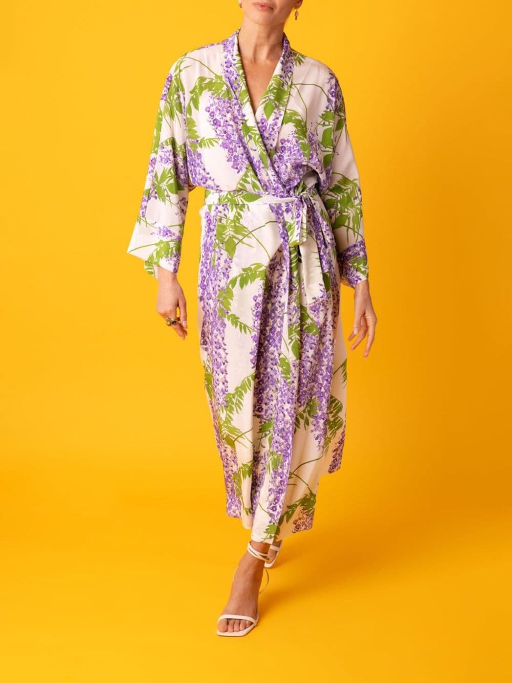 Bernadette floral-print silk wrap dress - Paars
