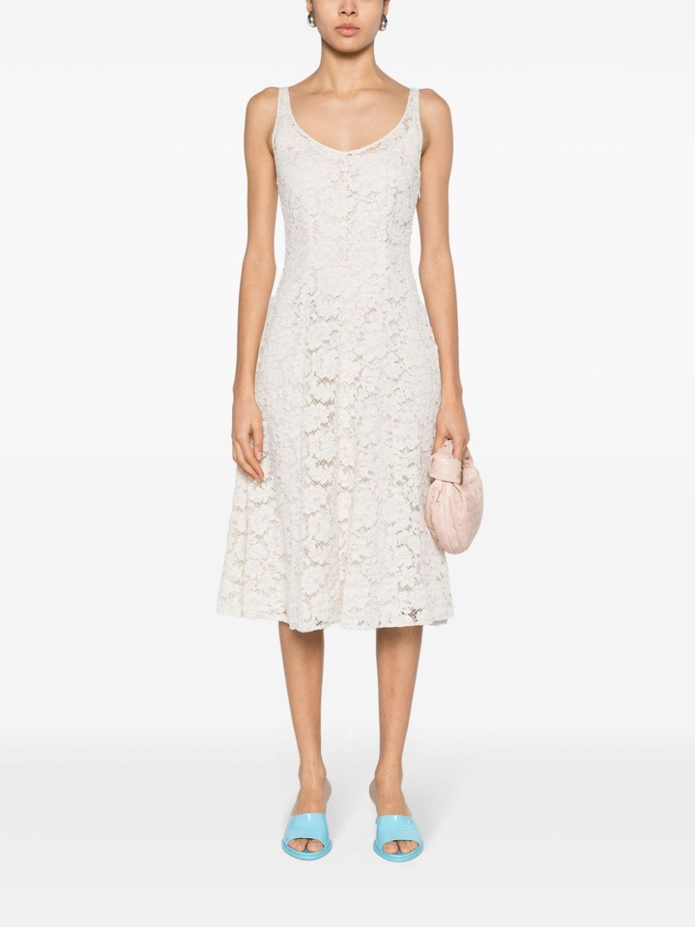 Prada Mini-jurk met bloemenkant - Wit