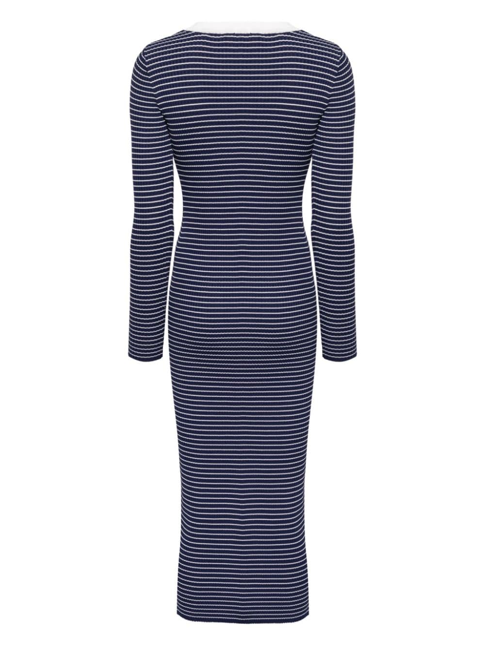 STAUD Shoko striped ribbed dress - Blauw