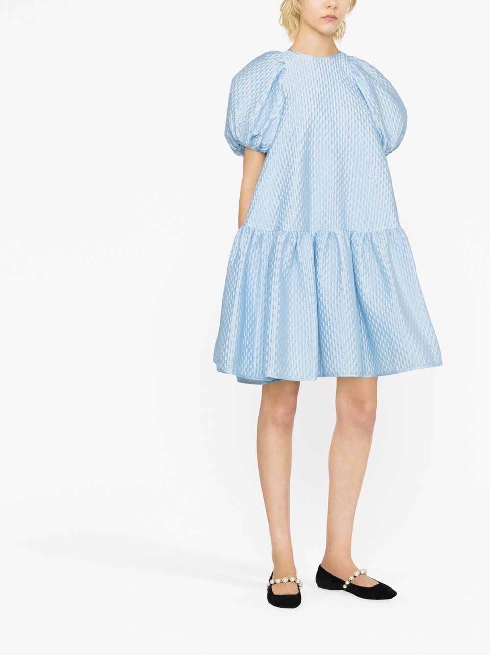 Cecilie Bahnsen Mini-jurk met pofmouwen - Blauw