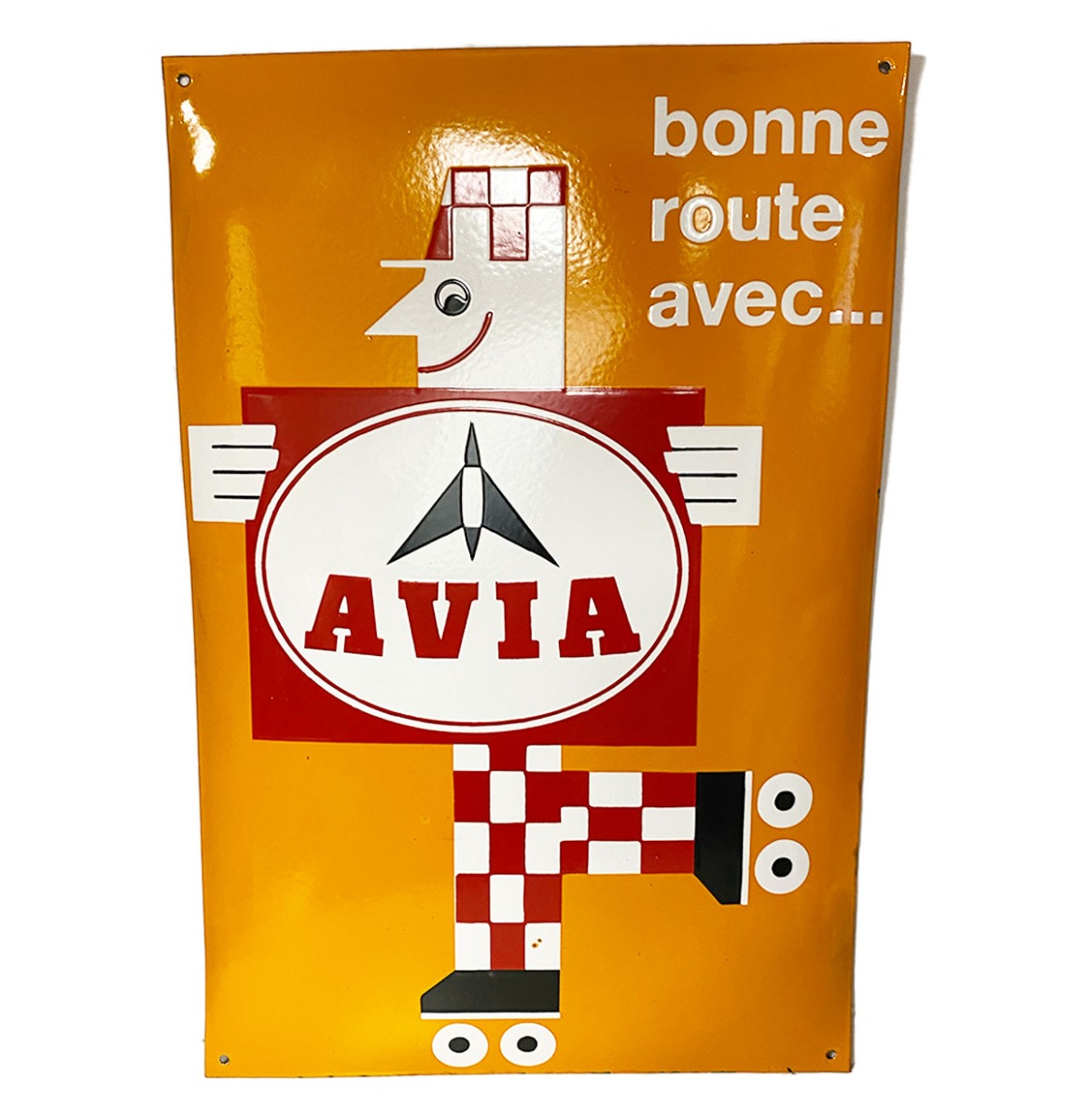Fiftiesstore Avia Bonne Route Emaille Bord - 60 x 40cm