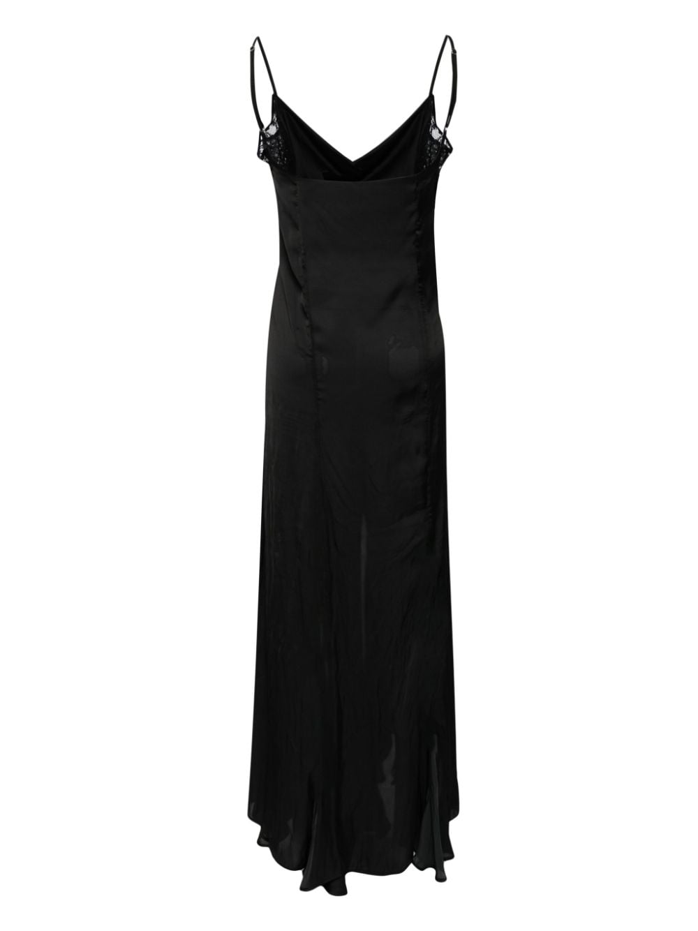 Y/Project lace-panelled satin maxi dress - Zwart