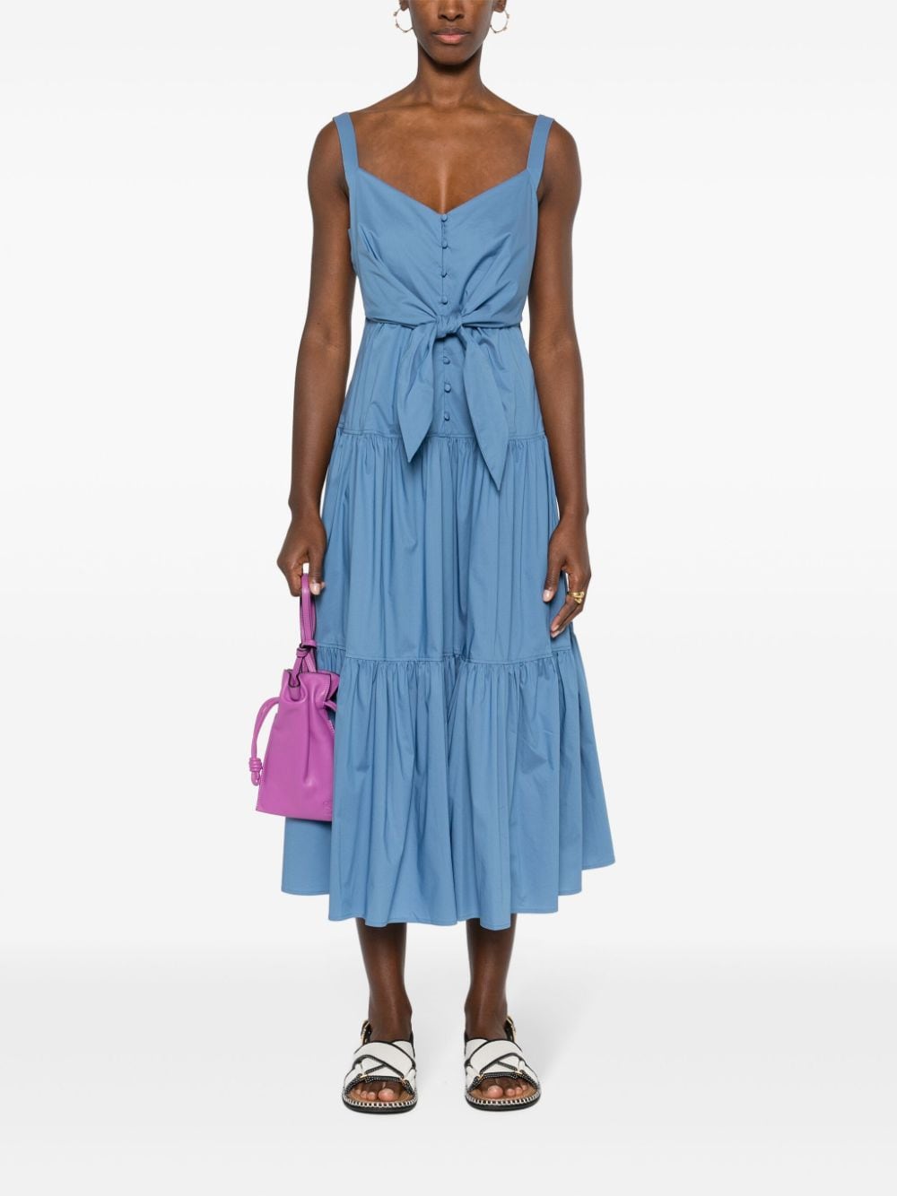 Lauren Ralph Lauren sleeveless tiered maxi dress - Blauw