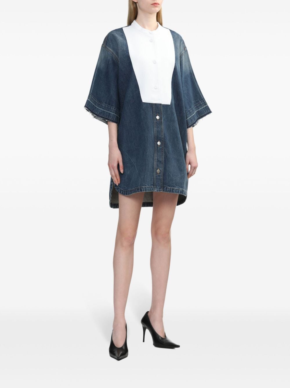 Stella McCartney cotton short-sleeve tunic dress - Blauw