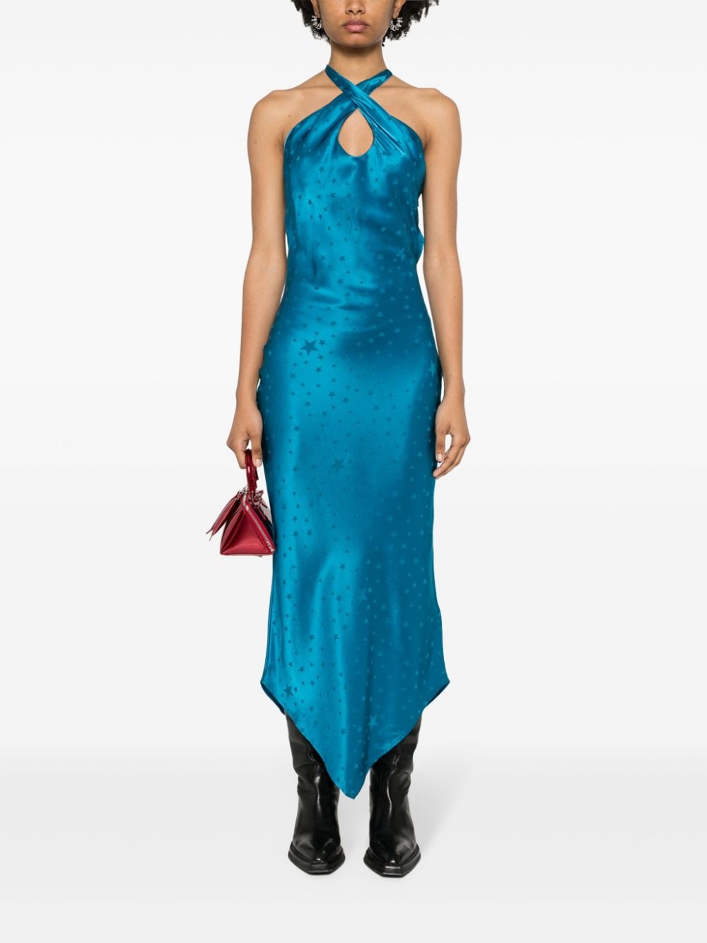 Amen Maxi-jurk met jacquard - Blauw