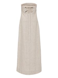 ALOHAS Dinka linen strapless dress - Beige