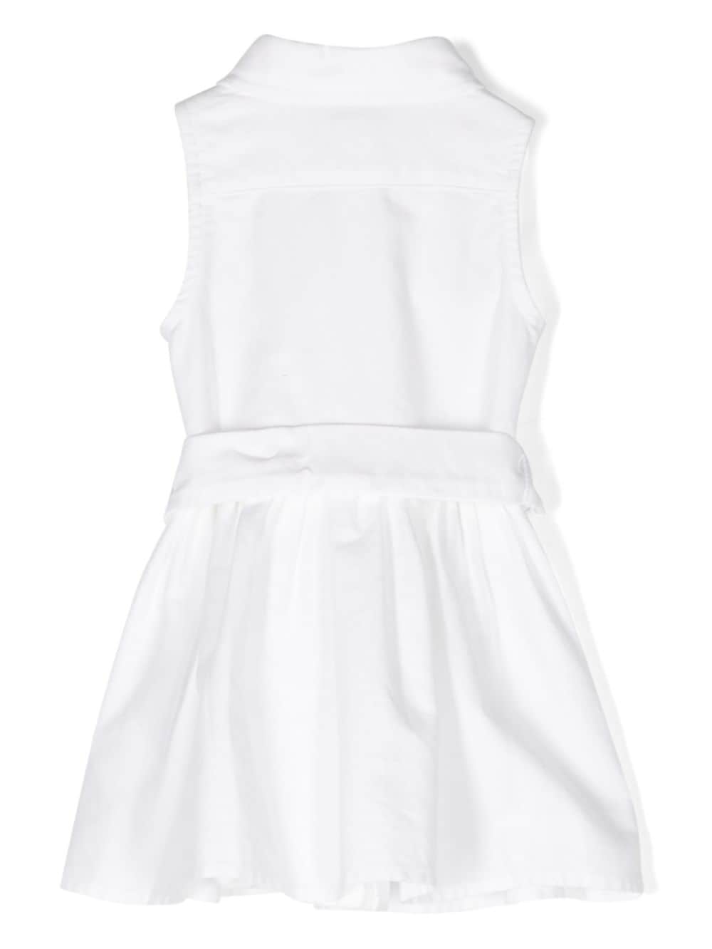 Ralph Lauren Kids Pony-embroidered belted dress - Wit