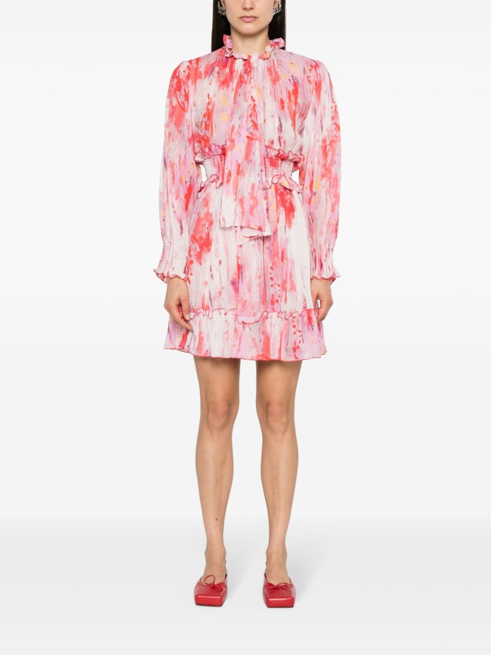 MSGM abstract-print dress - Roze