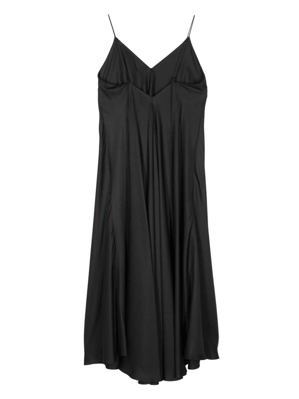Róhe asymmetric silk dress - Zwart