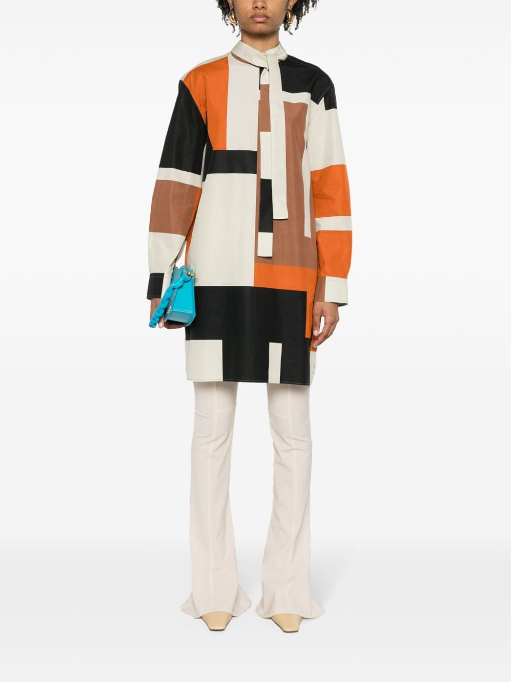 FENDI colour-block cotton dress - Oranje