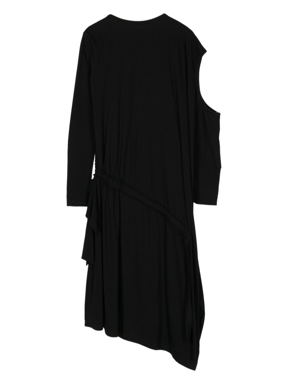 Yohji Yamamoto slogan-print asymmetric dress - Zwart