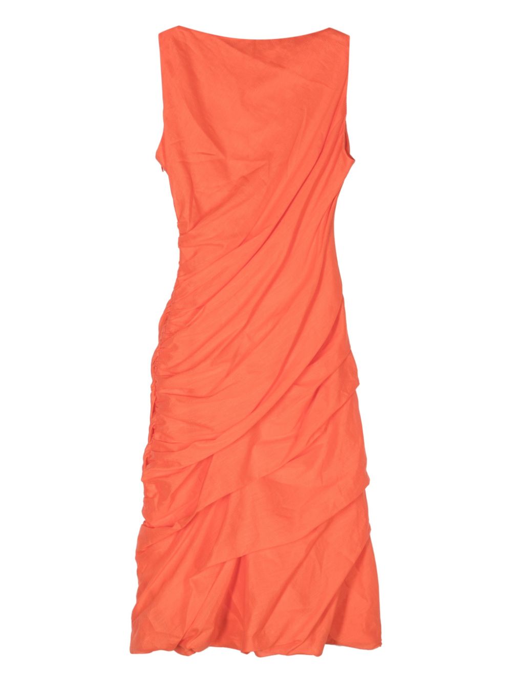 Issey Miyake Twining pleated midi dress - Oranje