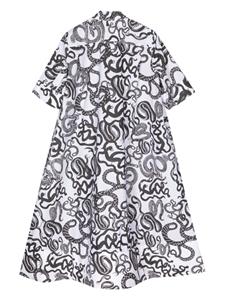 Melitta Baumeister snake-print cotton midi-dress - Wit