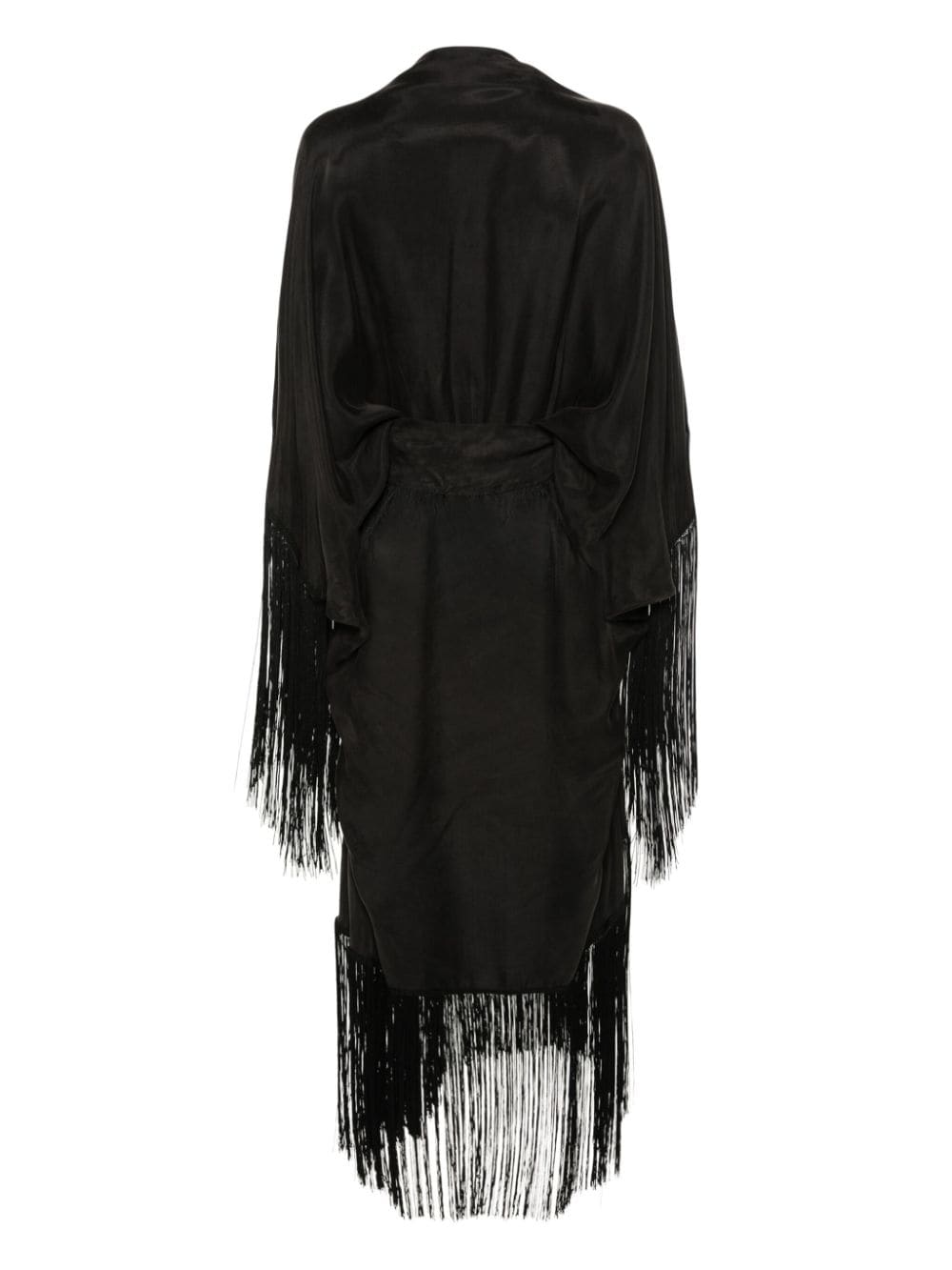 Bimba y Lola Midi-jurk met franje - Zwart