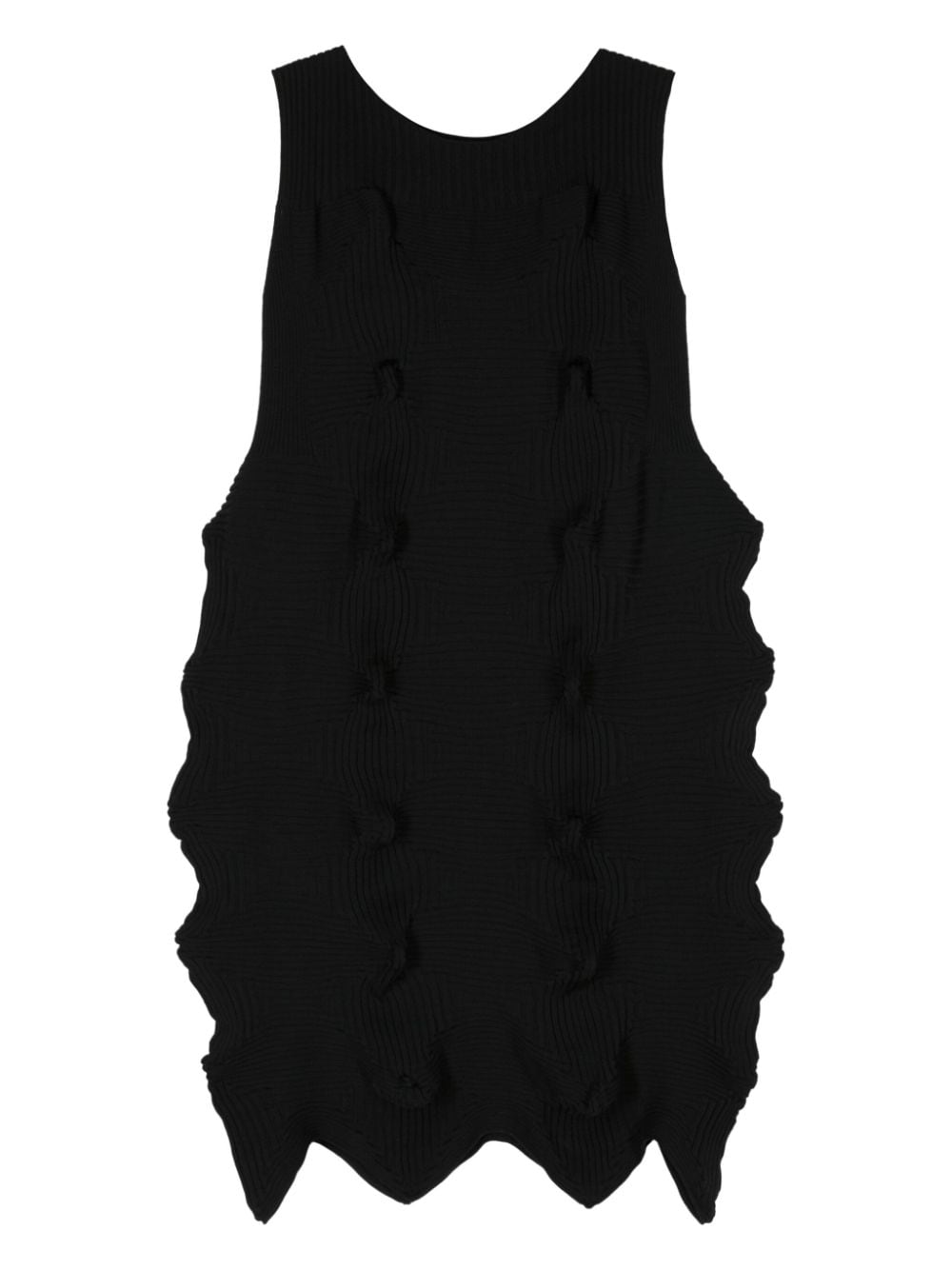 Issey Miyake 3D ribbed minidress - Zwart