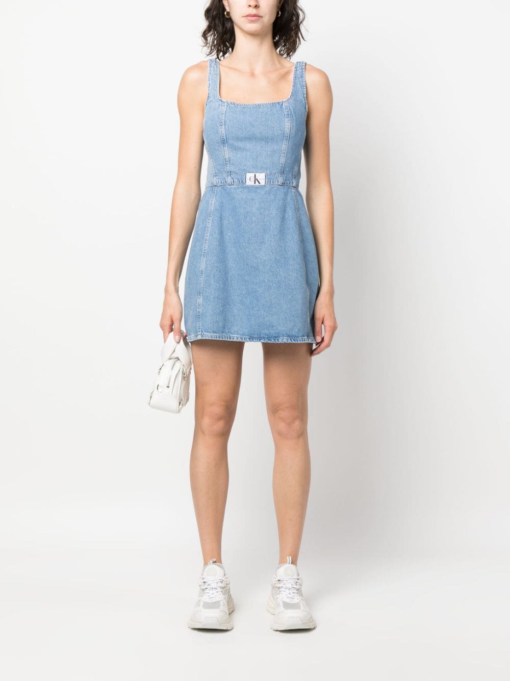 Calvin Klein Jeans Mini-jurk met geborduurd logo - Blauw