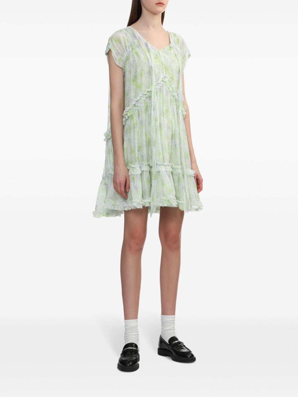 Tout a coup Mini-jurk met bloemenprint - Groen