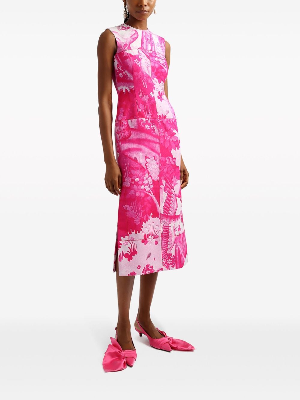 Erdem Midi-jurk met gelaagde rok - Roze