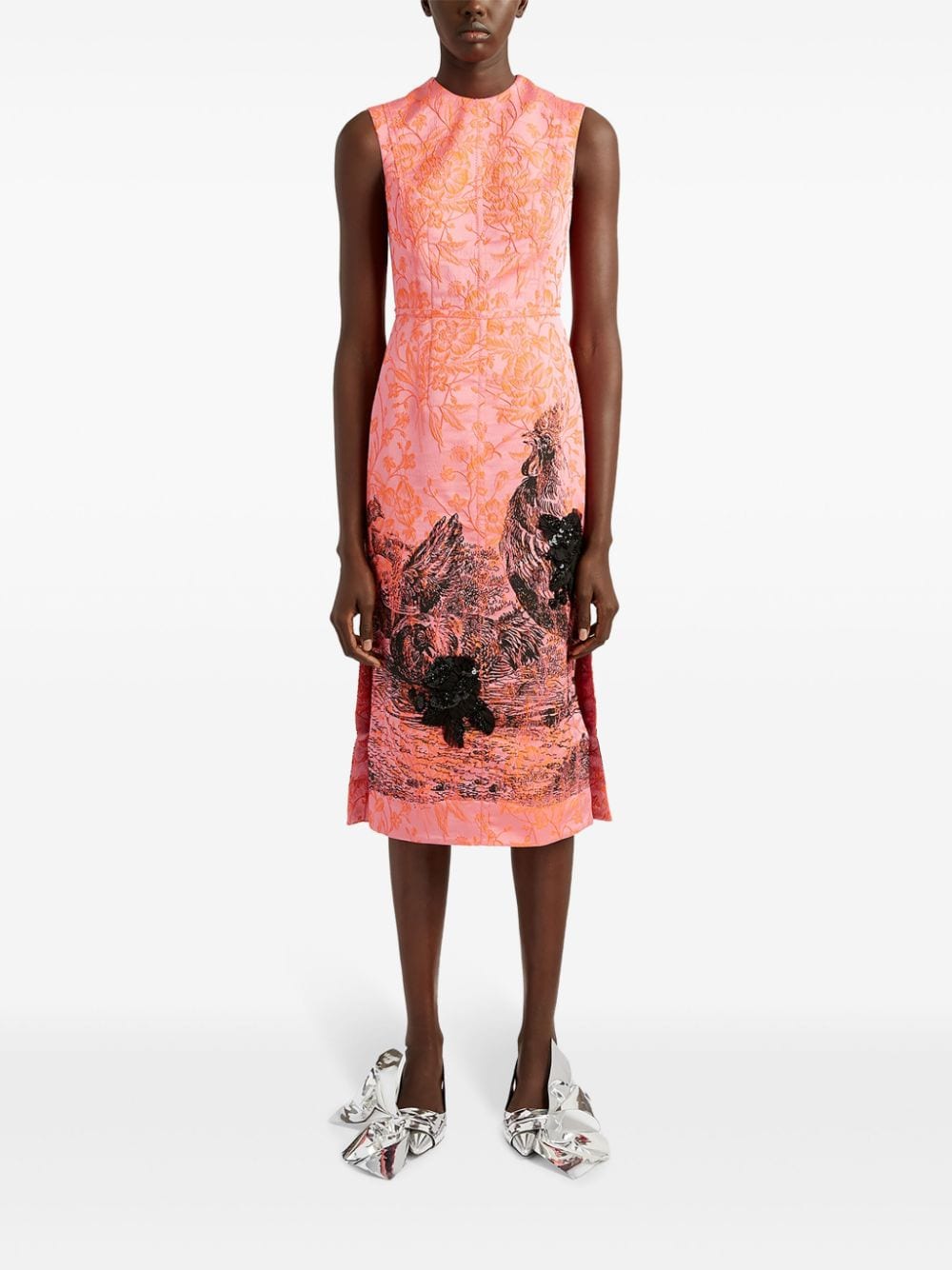 Erdem Midi-jurk met print - Roze