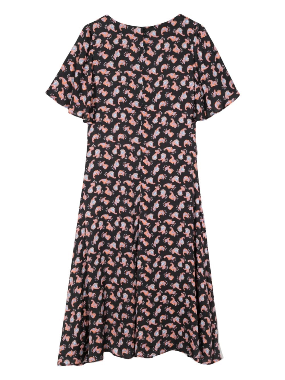 PS Paul Smith abstract-print flared dress - Zwart