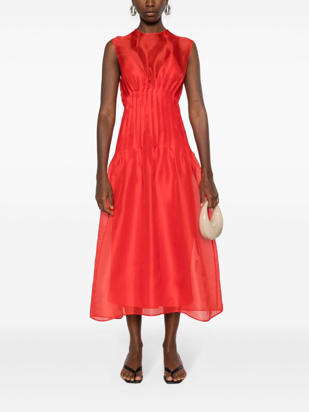 KHAITE The Wes silk midi dress - Rood