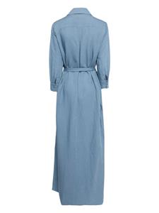 L'Agence Cameron linen-blend shirt dress - Blauw