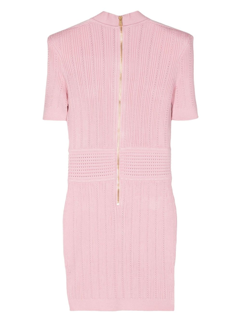 Balmain pointelle-knit pencil dress - Roze