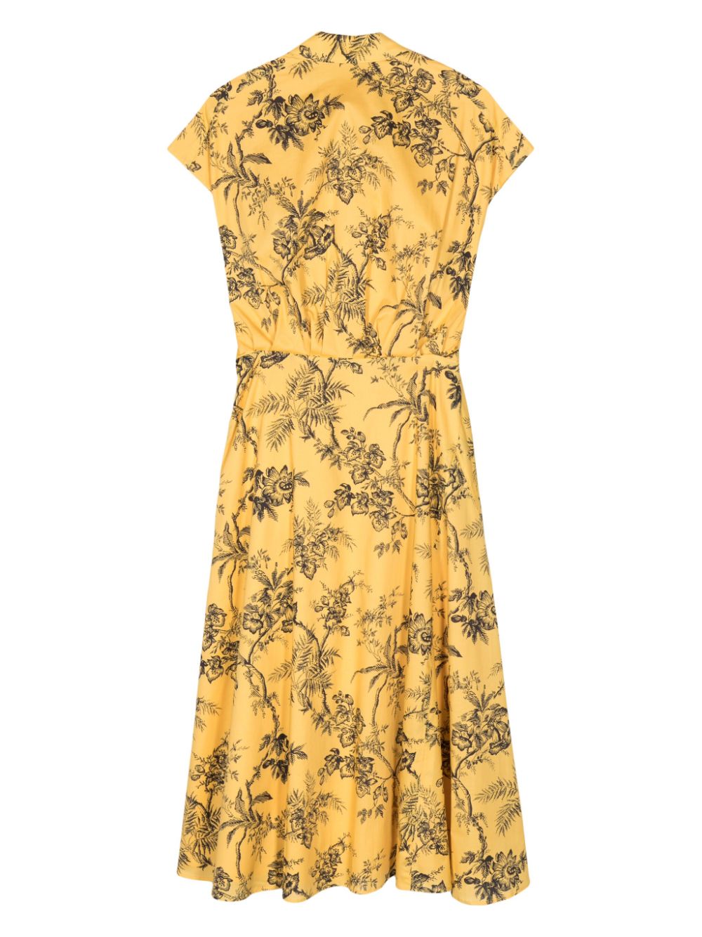 Carolina Herrera floral-print gathered cotton dress - Geel