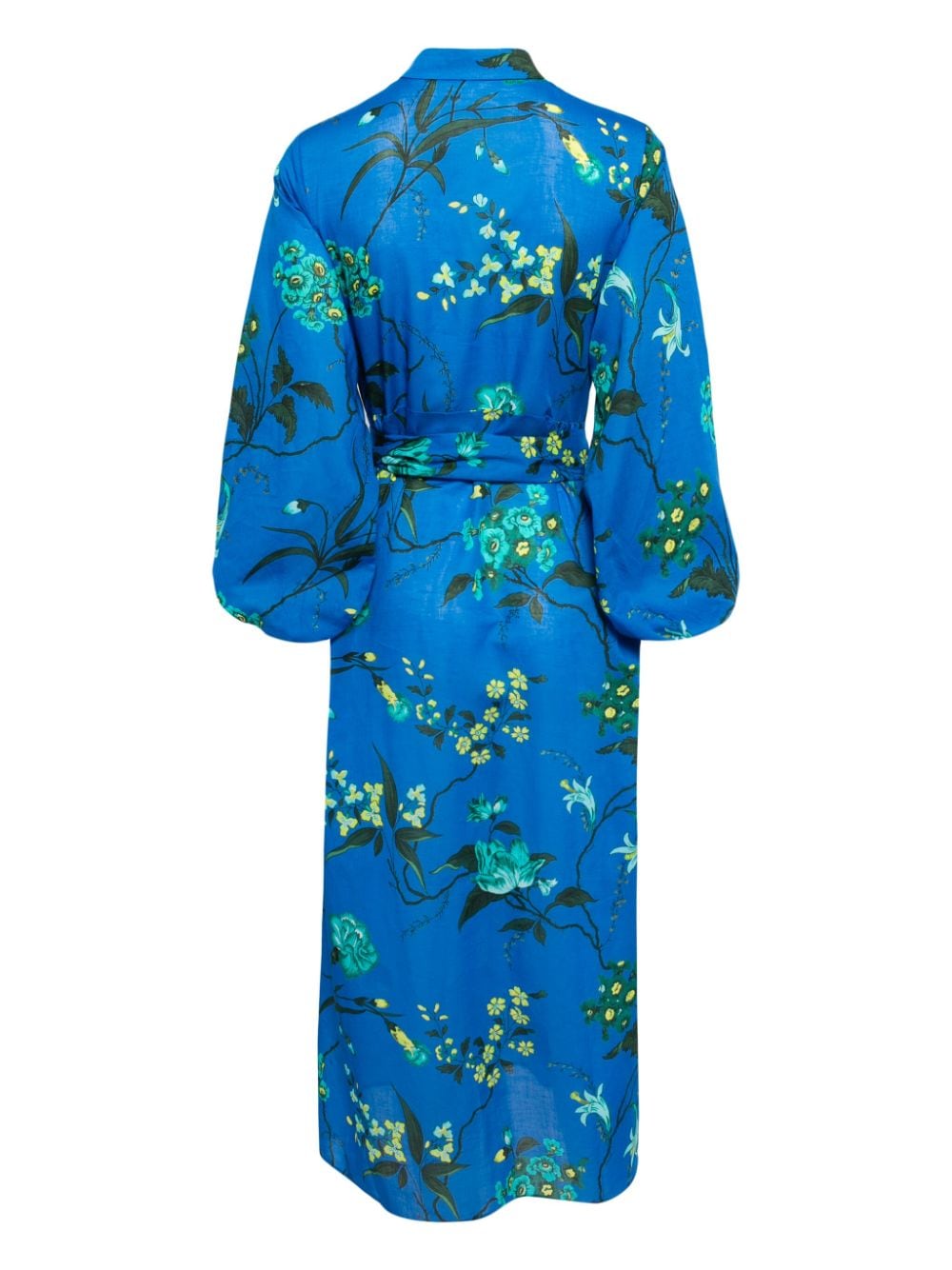 Erdem floral-print cotton-blend dress - Blauw