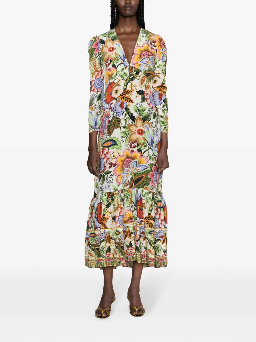 ETRO Maxi-jurk met botanische print - Wit