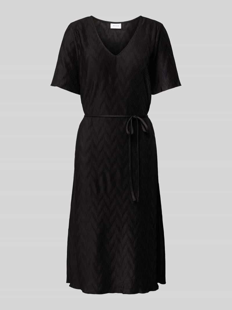 Vila Knielange jurk met V-hals, model 'PLISEA'