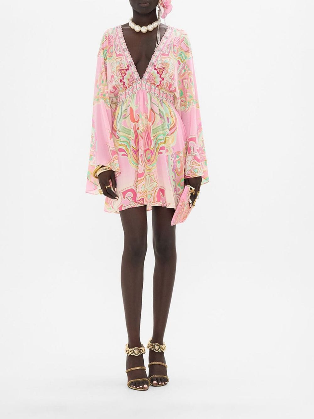 Camilla Mini-jurk met grafische print - Roze