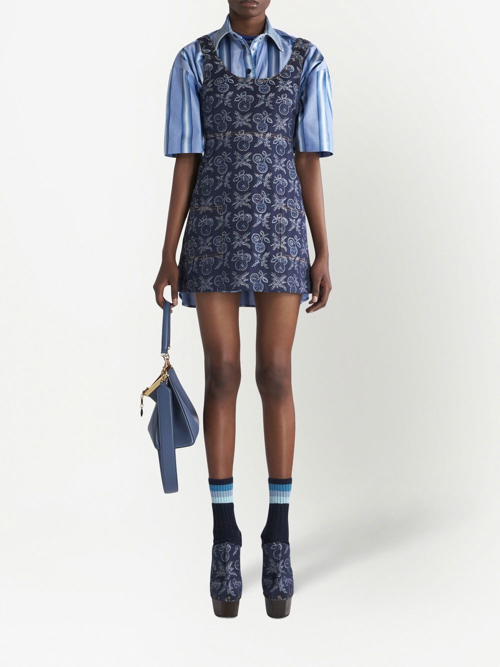 ETRO Mini-jurk met jacquard patroon - Blauw