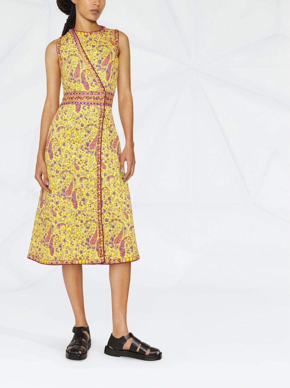 ETRO Midi-jurk met paisley-print - Geel