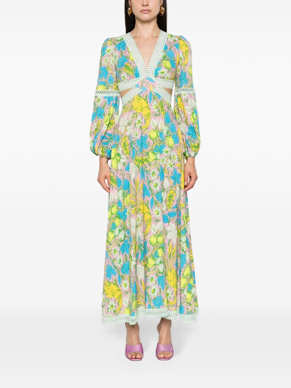DVF Diane von Furstenberg Lina floral-print maxi dress - Roze