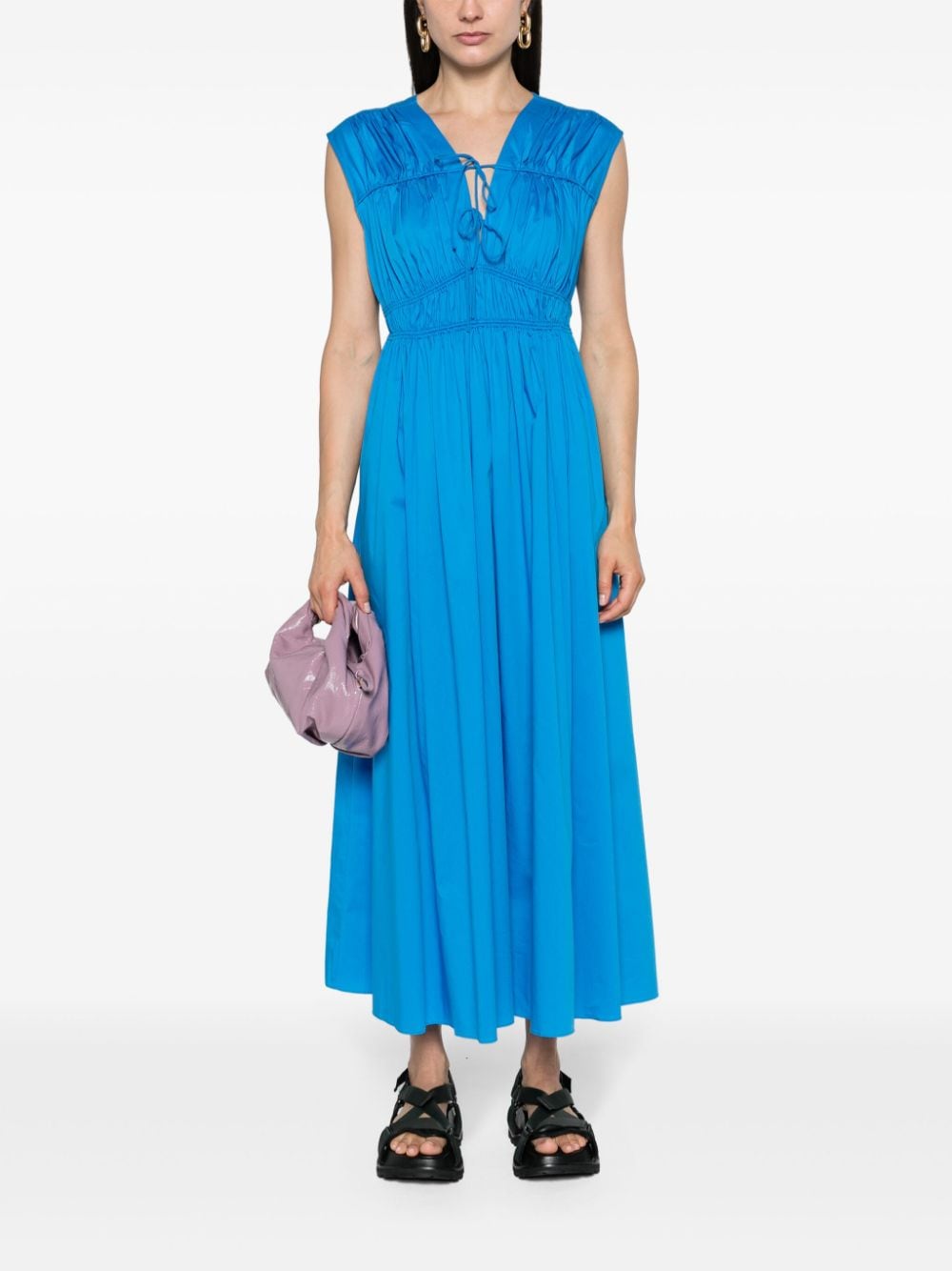 DVF Diane von Furstenberg Gillian poplin maxi dress - Blauw
