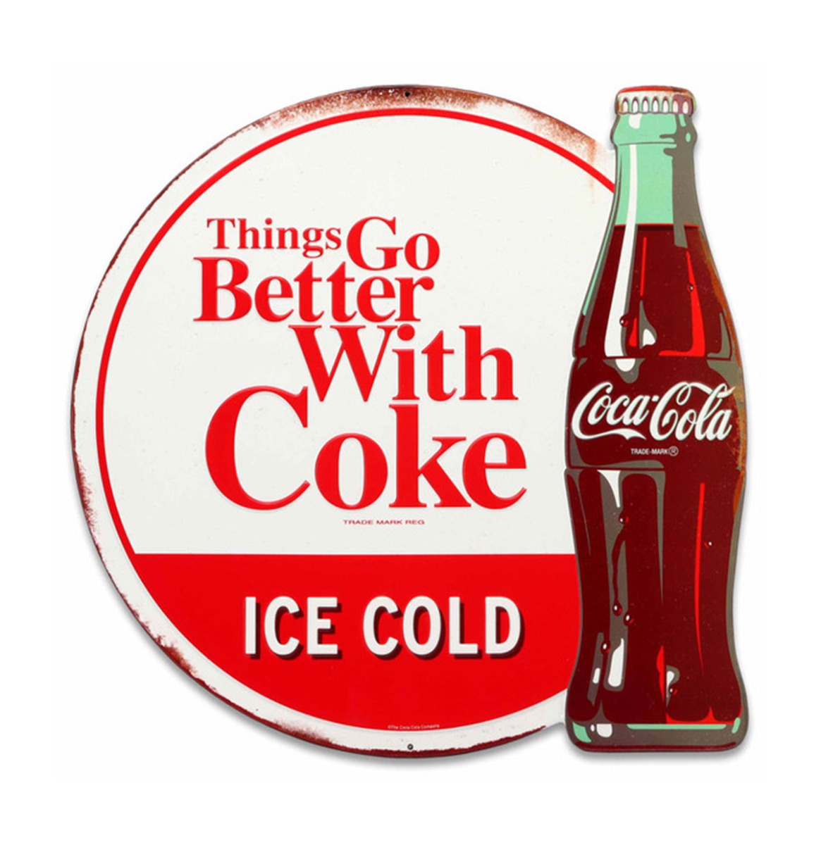 Fiftiesstore Coca-Cola Things Go Better With Coke Metalen Bord - 46 x 46cm