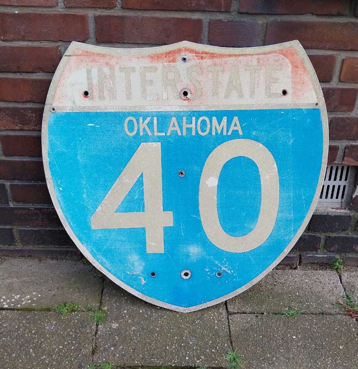 Fiftiesstore Oklahoma Interstate 40 Origineel Amerikaans Verkeersbord - 60 x 60cm