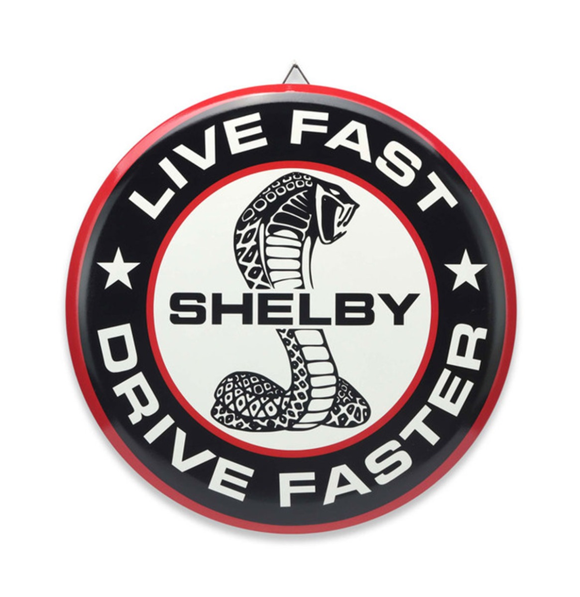 Fiftiesstore Shelby Live Fast Drive Faster Rond Metalen Bord - Ø46cm