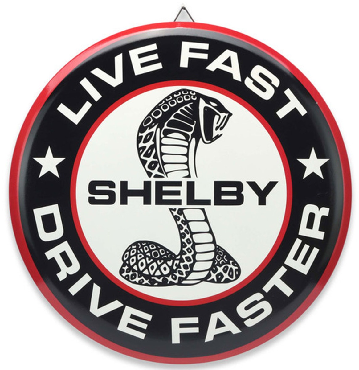 Fiftiesstore Shelby Live Fast Drive Faster Rond Metalen Bord - Ø62cm