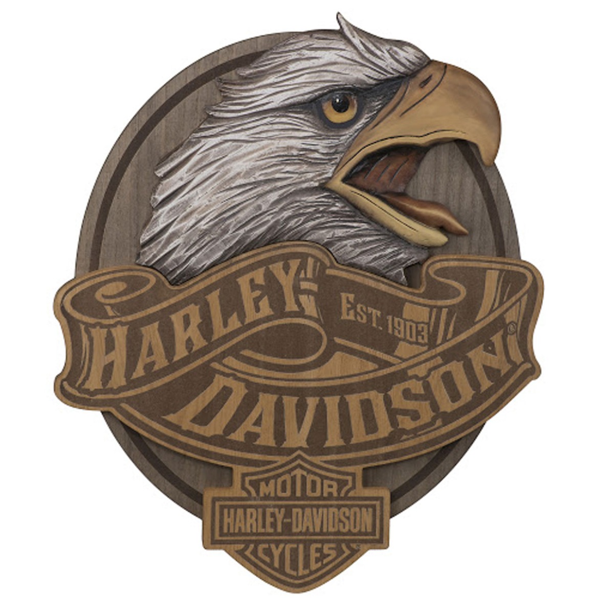 Fiftiesstore Harley-Davidson Uitgesneden Adelaar Wandbord 48 x 57 cm